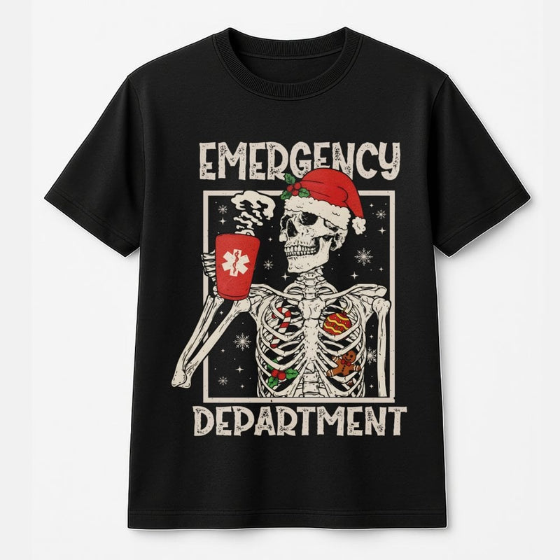 Spooky ER Medical Staff Tee, Emergency Department Christmas T-Shirt, Humorous Nurse Holiday Shirt, Doctor Xmas Graphic Tee, Present for ER Team