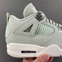 Low Top Sneakers, Green Silver Sail Colorway, Leather Footwear, Lace Up Design, Casual Gift for Sneaker Fans