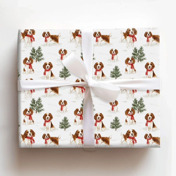 Christmas Dog Wrapping Paper, Cavalier King Charles Spaniel Wrapping Paper, Festive Puppy Gift Wrap, Holiday Pet Gift Wrappin