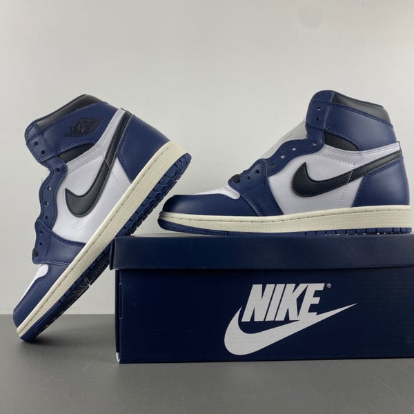 Retro High Top Sneakers, Blue White Black Colorway, Lace Up Design, Casual Gift for Sneaker Fans