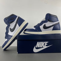 Retro High Top Sneakers, Blue White Black Colorway, Lace Up Design, Casual Gift for Sneaker Fans