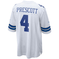 Dallas Cowboys Dak Prescott White Game Team Jersey