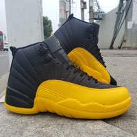 Sneakers, Black Yellow Colorway, Lace Up Design, Casual Gift for Sneaker Fans