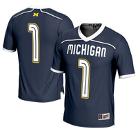 #1 Michigan Wolverines Lightweight Lacrosse Fashion Jersey - Navy