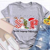 Speech Language Pathologist Tee, SLP Snowman Christmas Shirt, Holiday Speech Therapist T-Shirt, Winter SLP Graphic Tee, Speech Therapy Present