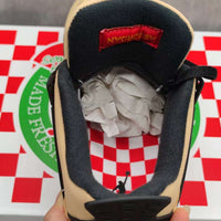 Mid Top Sneakers, Beige Black Red Colorway, Lace Up Design, Casual Gift for Sneaker Fans