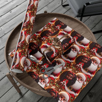 Afrocentric Christmas Gift Wrap, Black Santa Wrapping Paper, African American Santa Wrapping Paper, Inclusive Holiday Gift Wrapping Paper