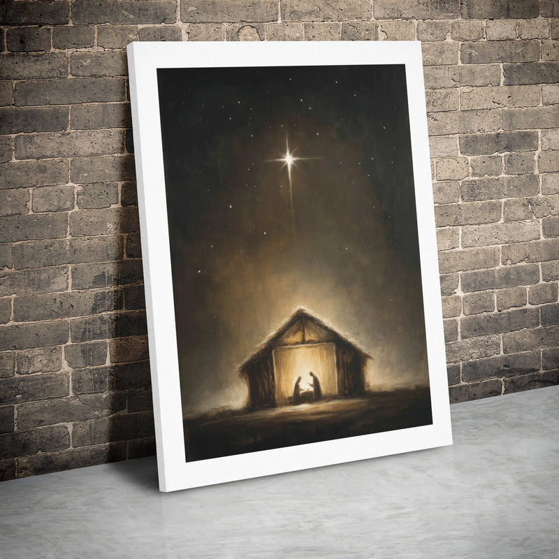 Star of Bethlehem Canvas Wall Art, Nativity Scene Canvas Print, Christian Christmas Canvas Decor, Holy Family Wall Art, Religious Present