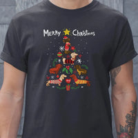Humorous Holiday Dachshund Graphic Tee, Dachshund Christmas Tree T-Shirt, Adorable Wiener Dog Christmas Shirt, Retro Dachshund Xmas Shirt, Dog Present