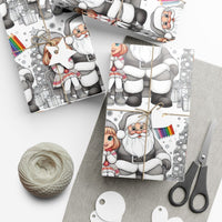 Santa Claus Christmas Gift Wrap, Coloring Book Santa Wrapping Paper, DIY Holiday Coloring Wrapping Paper, Kids Festive Present Wrap Roll