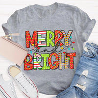 Adorable Holiday Educator Graphic Tee, Merry and Bright Teacher Christmas T-Shirt, Xmas Teacher Shirt, School Winter Top, Teacher Holiday Present