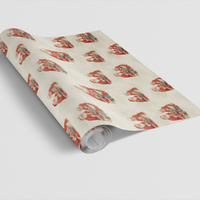 Holiday Art Gift Wrap, Santa and Mrs Claus Pottery Wrapping Paper, Festive Christmas Present Wrapping Paper, Xmas Gift Wrapping Paper