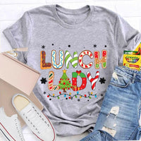 Festive Holiday Cafeteria Staff Graphic Tee, Lunch Lady Christmas Shirt, Cafeteria Worker Christmas Shirt, School Staff Holiday Present
