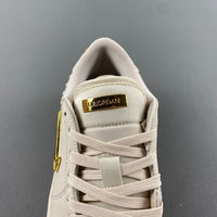 Low Top Sneakers, Off White Gold Colorway, Lace Up Design, Casual Gift for Sneaker Fans