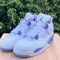 Sneakers, White Purple Colorway, Lace Up Design, Casual Gift for Sneaker Fans