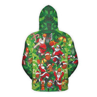 Humorous Christmas Basketball Hoodie, Santa Claus Basketball Hoodie, Holiday Sports Pullover Hoodie, Graphic Xmas Sweatshirt Fan Present