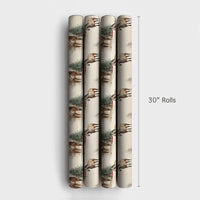 Equestrian Christmas Tree Gift Wrap, Watercolor Horse Wrapping Paper, Rustic Country Horse Wrapping Paper, Holiday Equestrian Gift Wrap