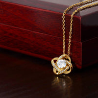 Mom Love Knot Necklace, Danke Mama Love Knot Necklace, German Mother Pendant Necklace, 18k Gold Jewelry, Christmas Present from Daughter Son
