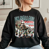 Santa Mallard Sleigh Sweater, Duck Hunting Christmas Sweatshirt, Humorous Duck Hunter Crewneck, Outdoor Holiday Pullover, Xmas Present for Hunter