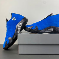 Retro Basketball Shoes, Royal Blue Black Colorway, Lace Up Design, Casual Gift for Shoe Lovers