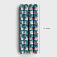 Adorable Santa Hat Pet Gift Wrap, Ferret Christmas Wrapping Paper, White Ferret Animal Wrapping Paper, Winter Holiday Aesthetic Wrapping Paper