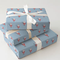 Sporty Santa Claus Gift Wrap, Tennis Santa Christmas Wrapping Paper, Light Blue Tennis Wrapping Paper, Tennis Fan Holiday Wrapping Paper