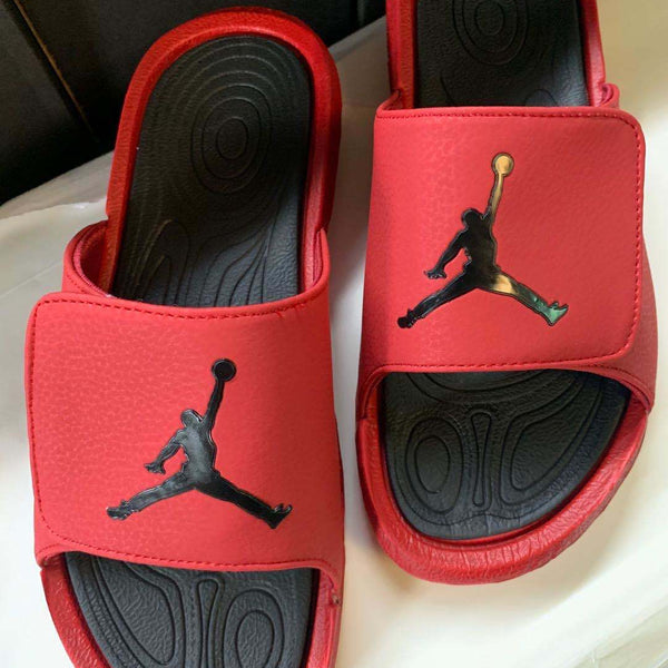 Slides, Black Red Colorway, Slip On Design, Casual Gift for Shoe Lovers