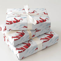 Whimsical Christmas Cloud Gift Wrap, Superhero Flying Santa Wrapping Paper, Humorous Holiday Hero Wrapping Paper, Flying Santa Gift Wrap