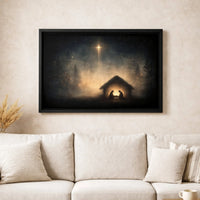 Bethlehem Star Christmas Canvas Print, Nativity Scene Canvas Wall Art, Holy Family Religious Wall Decor, Christian Holiday Canvas Art Present