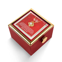 Sparkling CZ Crystal Necklace, Wife Love Knot Necklace Rotating Rose Box, Gold Finish Pendant Necklace, Romantic Christmas Present for Her