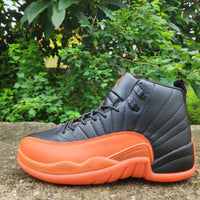 Sneakers, Black Orange Colorway, Lace Up Design, Casual Gift for Sneaker Fans