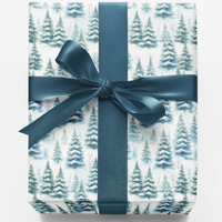Winter Forest Gift Wrap, Pine Tree Wrapping Paper, Snowfall Christmas Wrapping Paper, Elegant Holiday Gift Wrap, Nature Xmas Paper Roll