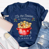 Humorous Spanish Teacher Holiday Graphic Tee, Tis the Season for Tamales Spanish Teacher Shirt, Festive Tamale T-Shirt, Christmas Teacher Present