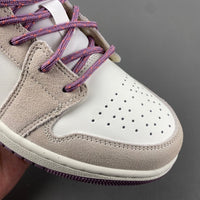 Low Top Sneakers, Purple Gray Colorway, Lace Up Design, Casual Gift for Sneaker Fans