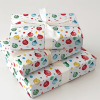 Festive Holiday Baubles Gift Wrap, Watercolor Christmas Ornament Wrapping Paper, Colorful Xmas Wrapping Paper, Winter Present Wrap
