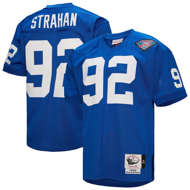 New York Giants 1994 Michael Strahan Royal Authentic Throwback Retired Player Jersey