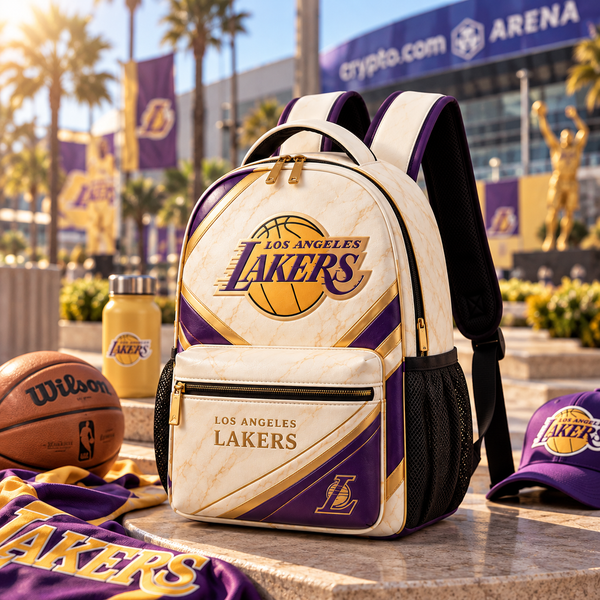LAL Ivory Court - Gold-Lined Purple Backpack Composition - main