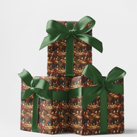 Renaissance Christmas Gift Wrap, Yuletide Tapestry Wrapping Paper, Ornate Vintage Emerald Present Wrap, Elegant Holiday Gift Wrap Roll