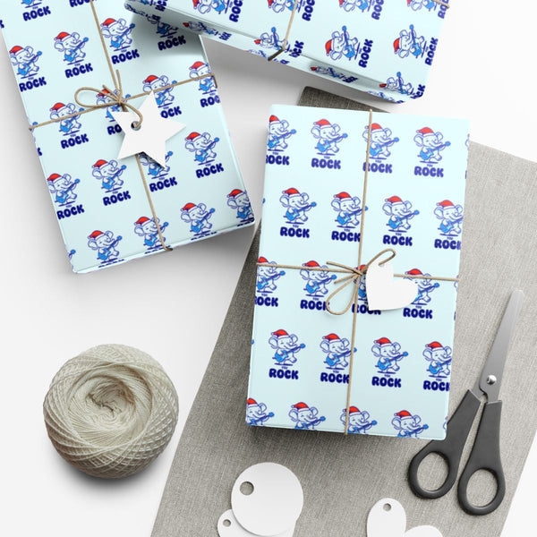 Santa Hat Guitar Player Gift Wrap, Rock Elephant Wrapping Paper, Music Lover Christmas Wrapping Paper Roll