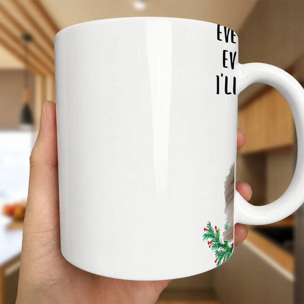 Fall Asleep Humorous Christmas Coffee Mug, Holiday Sloth Mug, Adorable Lazy Sloth Holiday Cup, Glossy Ceramic Xmas Drinkware 