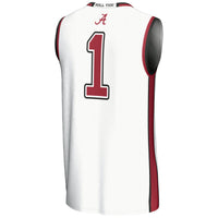 #1 Alabama Crimson Tide Lightweight Basketball Jersey - White