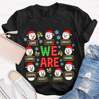 Festive Christmas Holiday Graphic Tee, Christmas Caring Love Kindness Shirt, Adorable Kindness Xmas T-Shirt, Family Christmas Vacation Present Tee
