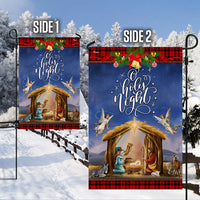 O Holy Night Christmas Yard Flag, Nativity Scene Garden Flag, Double-Sided Religious Holiday Outdoor Banner, Christian Xmas Lawn Flag