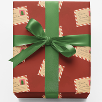 Vintage North Pole Gift Wrap, Dear Santa Letter Wrapping Paper, Christmas Mail Holiday Wrapping Paper, Retro Santa Claus Present Paper Roll
