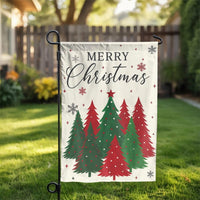 Festive Holiday Yard Flag, Merry Christmas Trees Garden Flag, Winter Porch Lawn Flag, Outdoor Christmas Flag Decor, Seasonal Holiday Present
