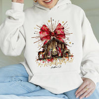 Greatest Present of All Christmas Sweatshirt, Nativity Scene Hoodie, Christian Religious Holiday Pullover, Jesus Birth Hooded Sweater Present