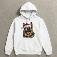 Watercolor Santa Hat Dog Pullover, German Shepherd Christmas Hoodie, Holiday German Shepherd Sweatshirt, Xmas Dog Mom Present