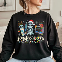 Jingle Bells Medical Equipment Crewneck, Christmas Nurse Sweatshirt, Adorable RN Holiday Sweater, Hospital Staff Graphic Pullover, Nurse Present