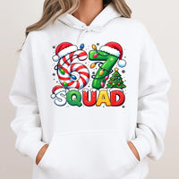 Candy Cane Number Graphic Hoodie, 67 Squad Christmas Hoodie, Matching Family Holiday Hoodie, Festive Winter Group Sweatshirt Present