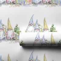 Watercolor Winter Holiday Gift Wrap, Christmas Gnome Wrapping Paper, Whimsical Nordic Gnomes Gift Wrapping Paper, Festive Xmas Present Wrap